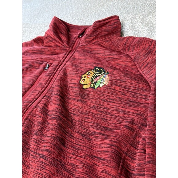 NHL Chicago Blackhawks Men's XL Red Full Zip Lightweight Jacket Polyester Lined - Picture 2 of 10